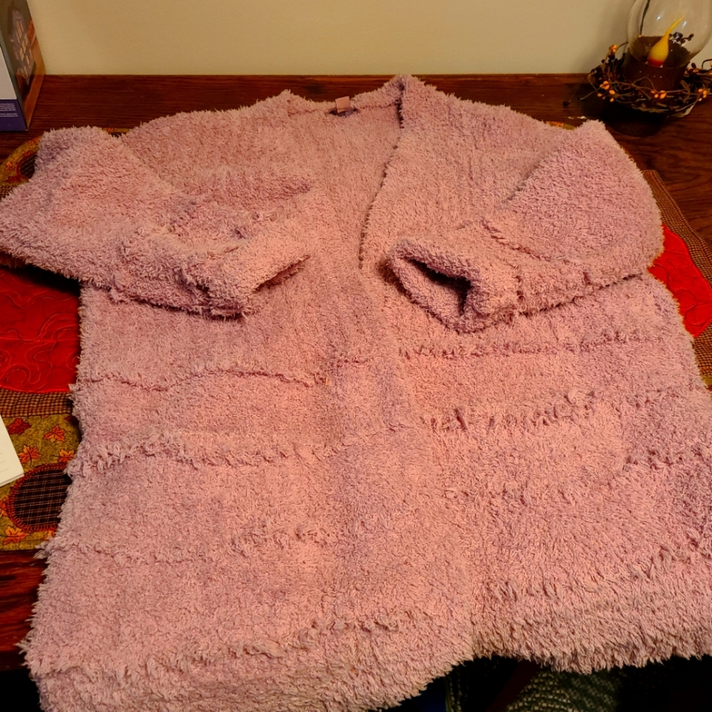 Woman's open front soft sweater